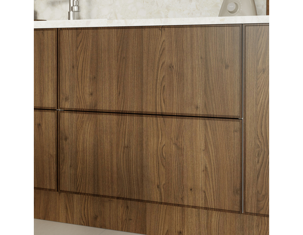 Façade 1 casserolier ou sur-hotte 80cm "Heline" noyer mat - l. 79.7 x h. 35.6cm - Cooke and Lewis - Brico Dépôt