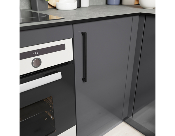 2 poignées de cuisine droites 25cm noir mat - Cooke and Lewis - Brico Dépôt