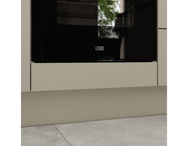 Bandeau four 60cm "Dorice" beige mat - l. 59.7 x h. 11.5cm - Cooke and Lewis - Brico Dépôt