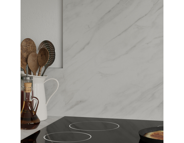 Crédence effet marbre blanc L.240 x H.60 cm x Ep. 8 mm - Cooke and Lewis - Brico Dépôt