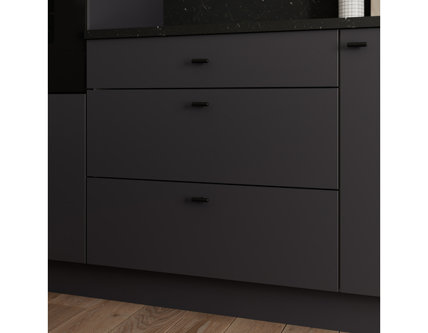 Façade 1 tiroir + 2 casseroliers 80cm "Dorice" anthracite mat - l. 79.7 x h. 71.5cm - Cooke and Lewis - Brico Dépôt