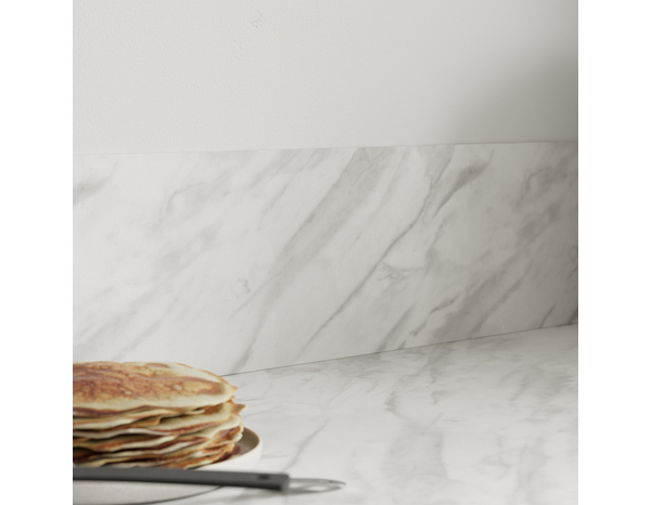 Crédence effet marbre blanc L.240 x H.20 cm x Ep. 8 mm - Cooke and Lewis - Brico Dépôt