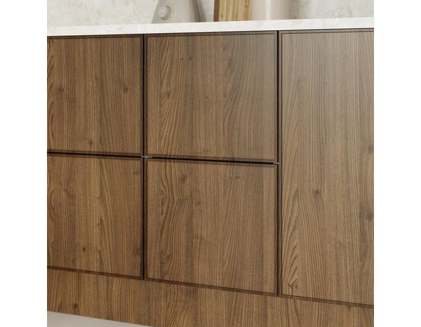 Façade 1 casserolier 40cm "Heline" noyer mat - l. 39.7 x h. 35.6cm - Cooke and Lewis - Brico Dépôt