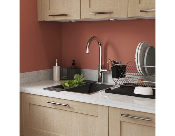 Égouttoir avec bac chrome brillant & noir - Cooke and Lewis - Brico Dépôt