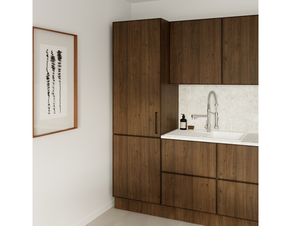 Façade colonne 60cm "Heline" noyer mat - l. 59.7 x h. 128.7cm - Cooke and Lewis - Brico Dépôt