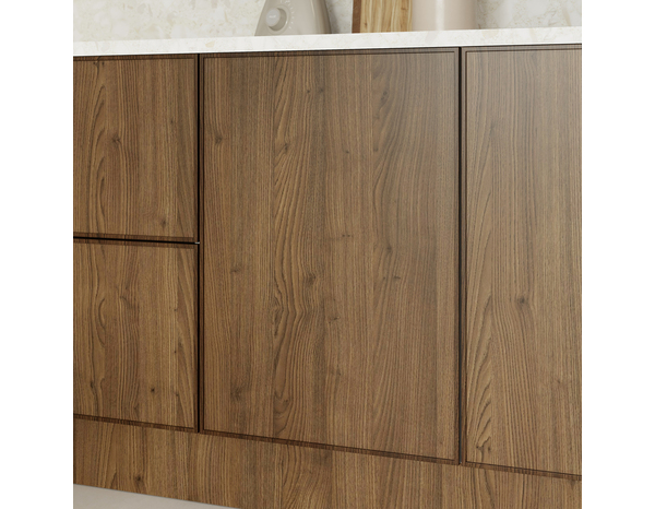 Façade 1 porte 50cm "Heline" noyer mat - l. 49.7 x h. 71.5cm - Cooke and Lewis - Brico Dépôt