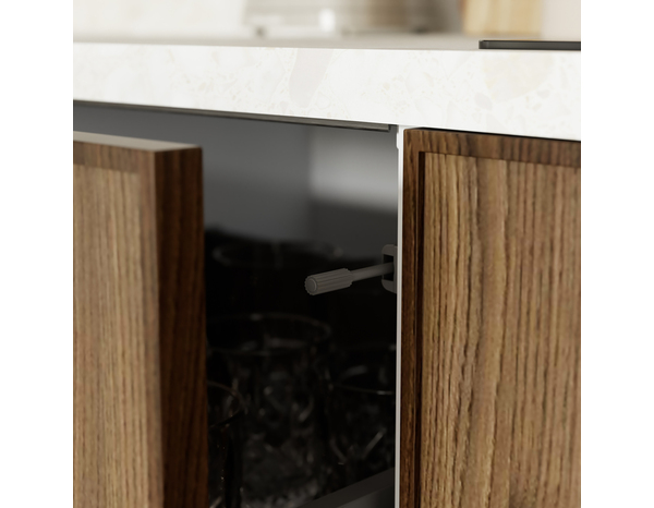 Façade 1 casserolier ou sur-hotte 60cm "Heline" noyer mat - l. 59.7 x h. 35.6cm - Cooke and Lewis - Brico Dépôt