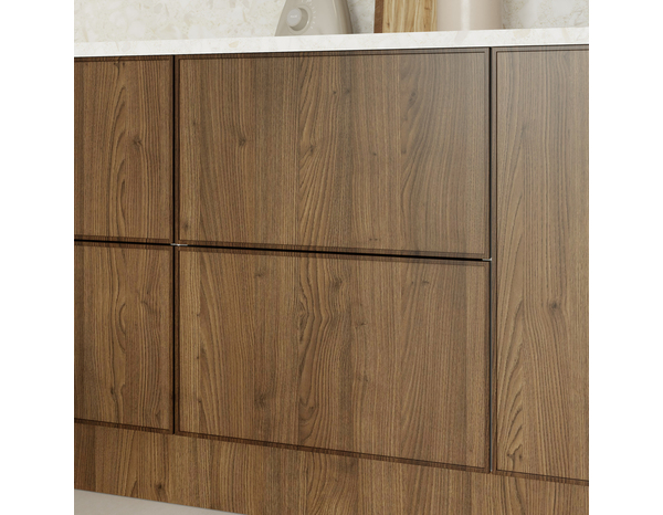 Façade 1 casserolier ou sur-hotte 60cm "Heline" noyer mat - l. 59.7 x h. 35.6cm - Cooke and Lewis - Brico Dépôt