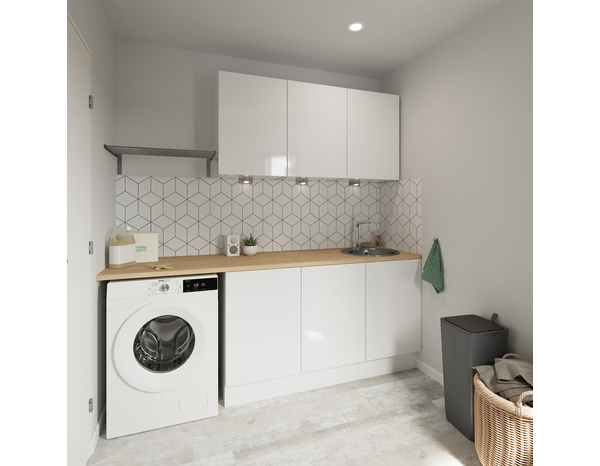 Façade 1 porte 50cm "Dorice" blanc brillant - L. 49.7 x H. 71.5cm - Cooke and Lewis - Brico Dépôt