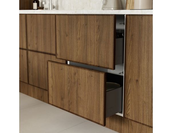 Façade 1 casserolier ou sur-hotte 60cm "Heline" noyer mat - l. 59.7 x h. 35.6cm - Cooke and Lewis - Brico Dépôt