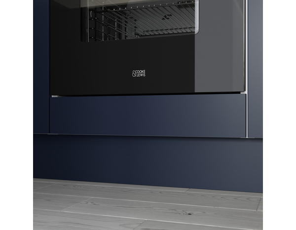 Bandeau four 60cm "Dorice" bleu mat - l. 59.7 x h. 11.5cm - Cooke and Lewis - Brico Dépôt