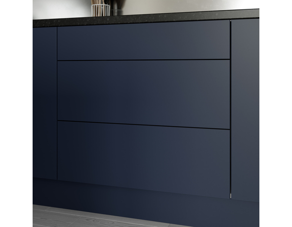 Façade 1 tiroir + 2 casseroliers 80cm "Dorice" bleu mat - l. 79.7 x h. 71.5cm - Cooke and Lewis - Brico Dépôt