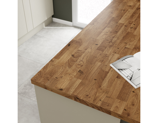 Plan de travail aspect bois miel l.300 x P.62 x Ép. 3,8 cm - Cooke and Lewis - Brico Dépôt