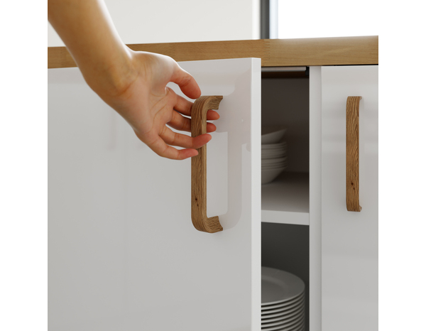 Façade 1 casserolier 40cm "Dorice" blanc brillant - L. 39.7 x H. 35.6cm - Cooke and Lewis - Brico Dépôt