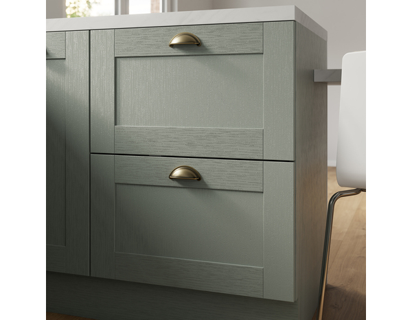 Façade 1 casserolier ou sur-hotte 60cm "Coline" vert sauge - l. 59.7 x h. 35.6cm - Cooke and Lewis - Brico Dépôt