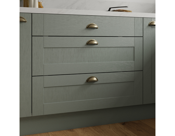 Façade 1 tiroir + 2 casseroliers 80cm "Coline" vert sauge - l. 79.7 x h. 71.5cm - Cooke and Lewis - Brico Dépôt