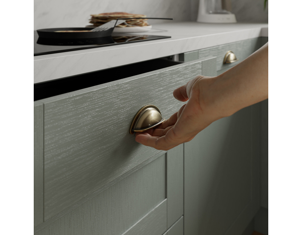 Façade 1 tiroir + 2 casseroliers 60cm "Coline" vert sauge - l. 59.7 x h. 71.5cm - Cooke and Lewis - Brico Dépôt