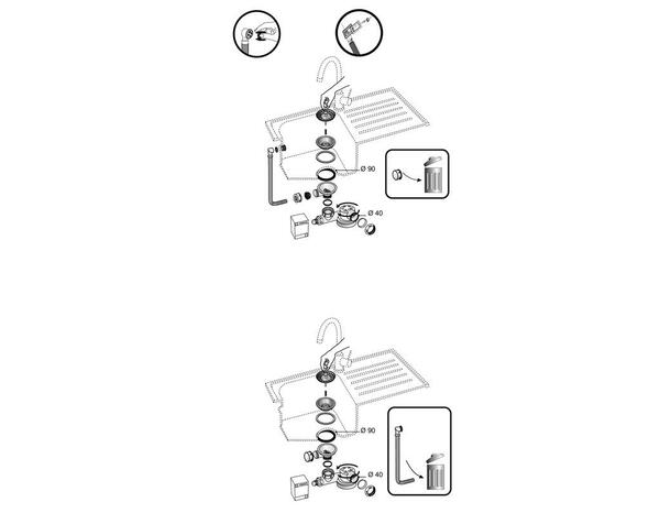 Kit vidage pour évier D90 1 bac + bonde - Dim. 90 x 40 mm - Wirquin - Brico Dépôt