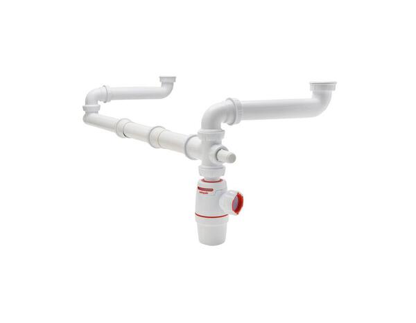 Ensemble siphon "NEO AIR" pour 2 vasques - Diam. 32 mm - Wirquin - Brico Dépôt