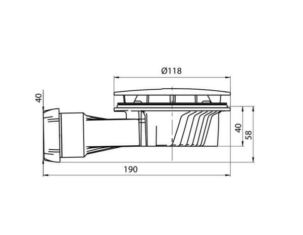 Bonde de douche slim + chromé D40 dôme ABS - Diam. 90 mm - Wirquin - Brico Dépôt