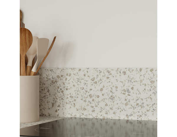 Crédence effet terrazzo blanc L.200 x H.20 cm x Ep. 8 mm - Cooke and Lewis - Brico Dépôt