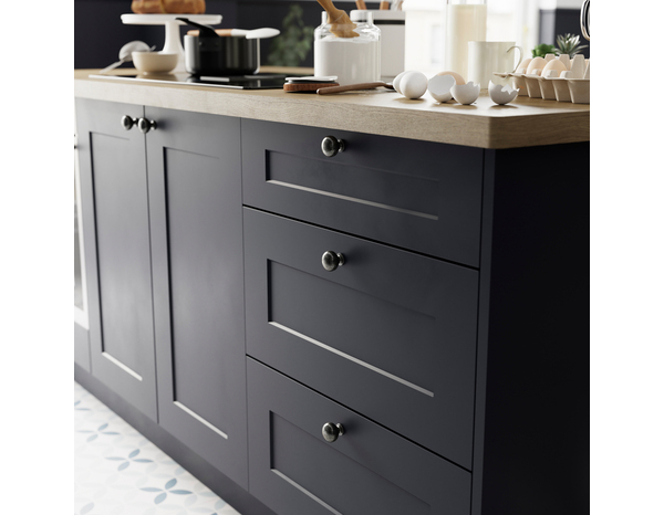 2 boutons de cuisine ronds 3cm étain vieilli - Cooke and Lewis - Brico Dépôt