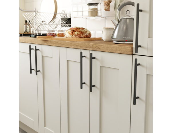 2 poignées de cuisine droites 22cm noir mat - Cooke and Lewis - Brico Dépôt