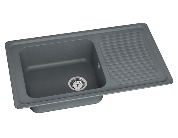 Lot évier "Alpha" gris béton + mitigeur haut - Carea - Brico Dépôt