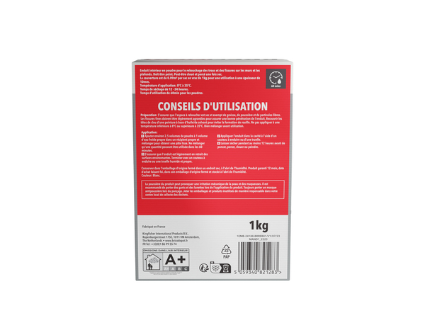 Enduit de rebouchage en poudre - Sac 1 kg - Brenner - Brico Dépôt