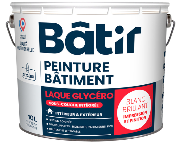 Peinture blanche glycero brillant 10 L - Brico Dépôt