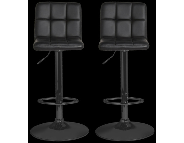 Lot de 2 tabourets "Lagan" noir mat - Dim. : l. 45 x P. 52 x H. 88 - 109 cm. - Cooke and Lewis - Brico Dépôt