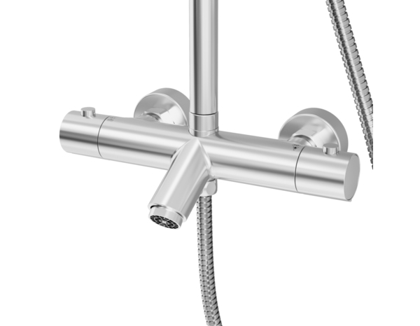Colonne de douche et bain thermostatique "FARA" chrome - Cooke and Lewis - Brico Dépôt