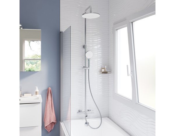 Colonne de douche et bain thermostatique "FARA" chrome - Cooke and Lewis - Brico Dépôt