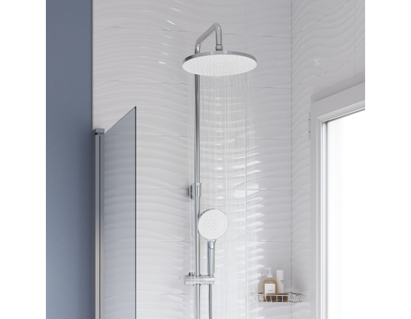 Colonne de douche et bain thermostatique "FARA" chrome - Cooke and Lewis - Brico Dépôt