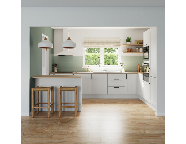 Façade 1 casserolier ou sur-hotte 80cm "Florie" blanc mat - L. 79.7 x H. 35.6cm - Cooke and Lewis - Brico Dépôt