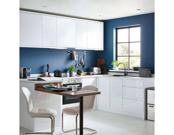 Bandeau four 60cm "Glorian" blanc brillant - L. 59.7 x H. 11.5cm - Cooke and Lewis - Brico Dépôt