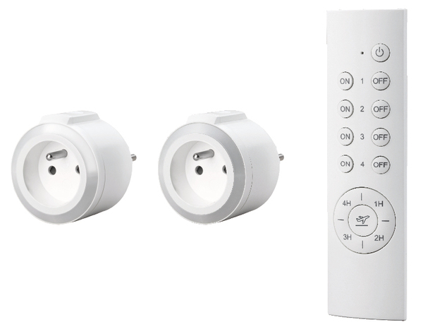 Lot de 2 prises multifonction avec télécommande - Brico Dépôt