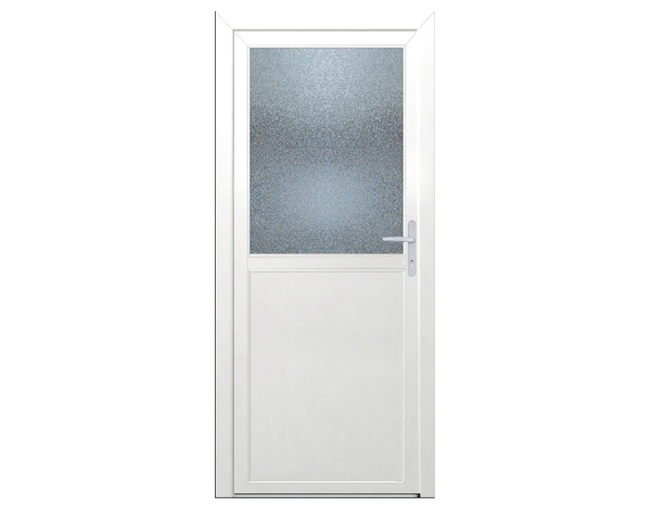 Bloc-porte de service vitré PVC poussant gauche - H. 205 x L. 80 cm - Brico Dépôt