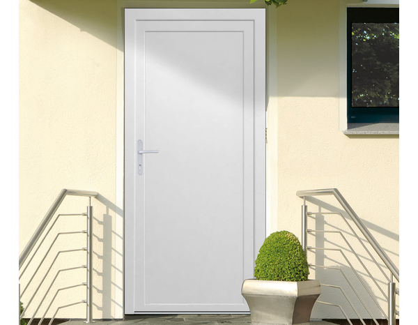 Bloc-porte de service en PVC poussant droit - H. 205 x l. 80 cm - Brico Dépôt