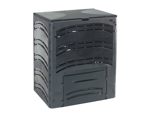 Composteur 500 L noir avec couvercle en plastique - Brico Dépôt