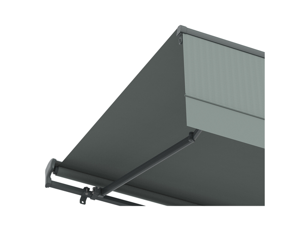 Store banne motorisé gris - 5 x 3 m avec semi-coffre - Marque BLOOMA - Brico Dépôt