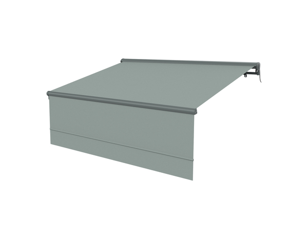 Store banne motorisé gris - 5 x 3 m avec semi-coffre - Marque BLOOMA - Brico Dépôt