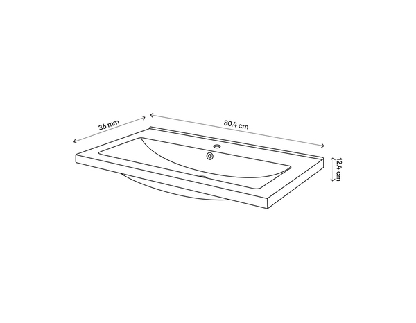 Plan vasque en céramique blanc - 80 cm - Brico Dépôt