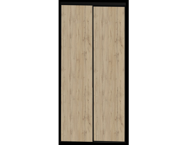 Pack 2 portes coulissantes chêne / noir 90 cm - Brico Dépôt
