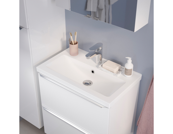 Plan vasque céramique blanc L.60,4 x H.12,4 x P.36,3cm "Napold" - Brico Dépôt