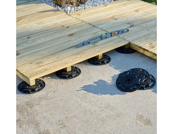 Dalle en bois vert "Davia" L. 100 x l. 100 x Ep. 61 mm - Marque BLOOMA - Brico Dépôt