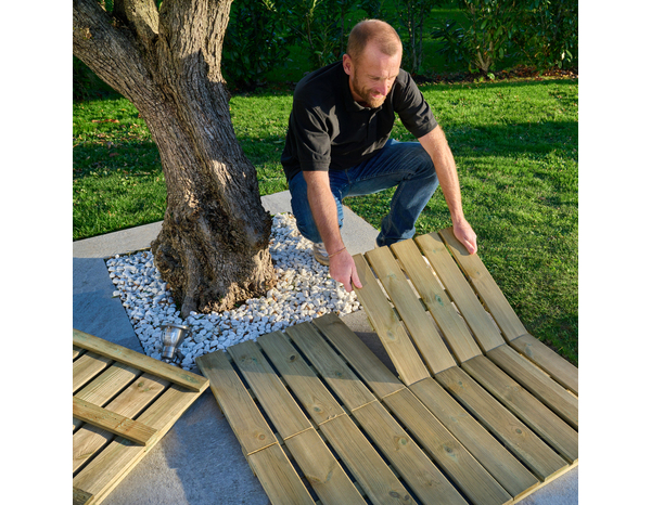 Dalle en bois vert "Durance" L. 50 x l. 50 x Ep. 3 cm - Marque BLOOMA - Brico Dépôt