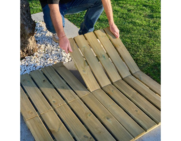 Dalle en bois vert "Durance" L. 50 x l. 50 x Ep. 3 cm - Marque BLOOMA - Brico Dépôt