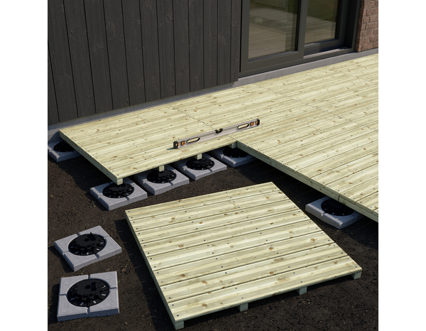 Dalle en bois vert "Davia" L. 100 x l. 100 x Ep. 61 mm - Marque BLOOMA - Brico Dépôt