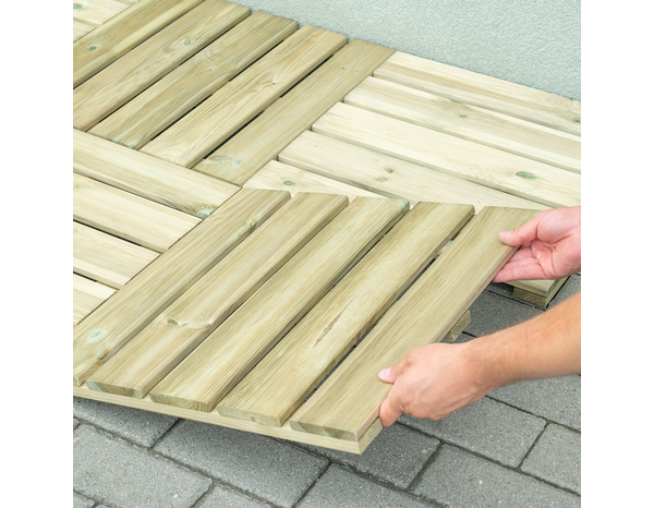 Dalle en bois vert "Durance" L. 50 x l. 50 x Ep. 3 cm - Marque BLOOMA - Brico Dépôt